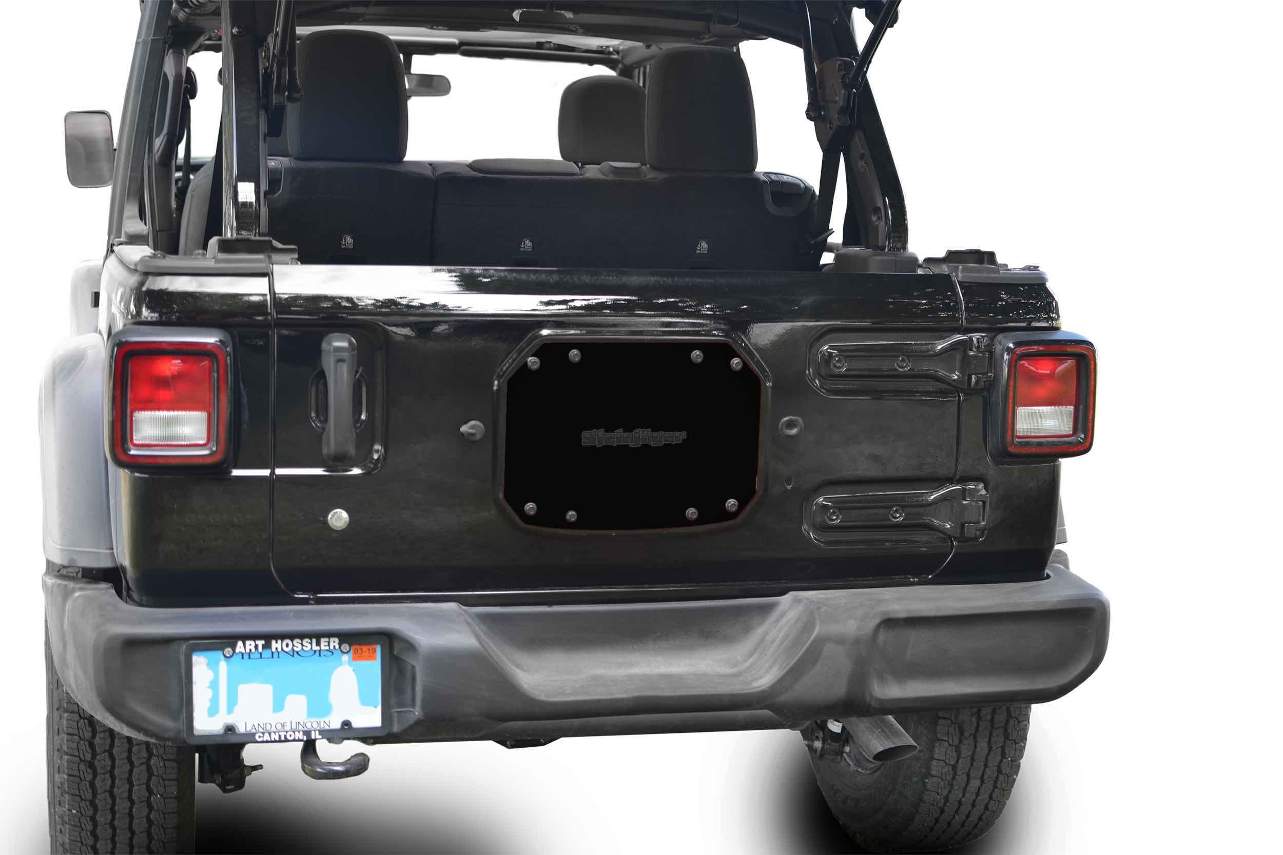 SPARE TIRE CARRIER DELETE PLATE, JEEP JL