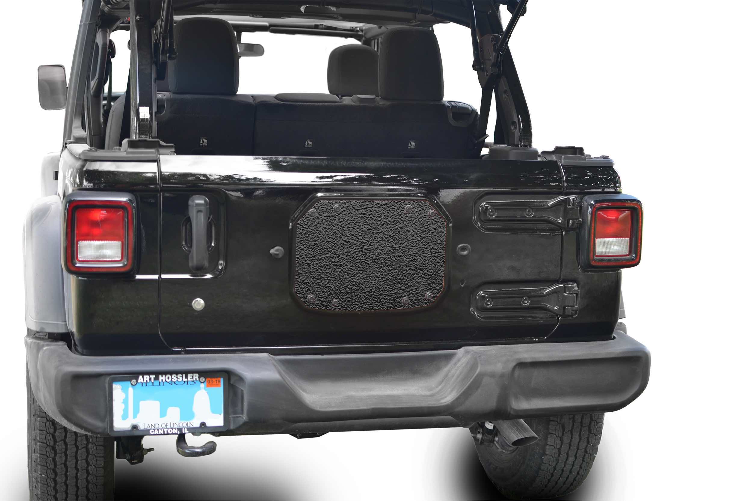 SPARE TIRE CARRIER DELETE PLATE, JEEP JL