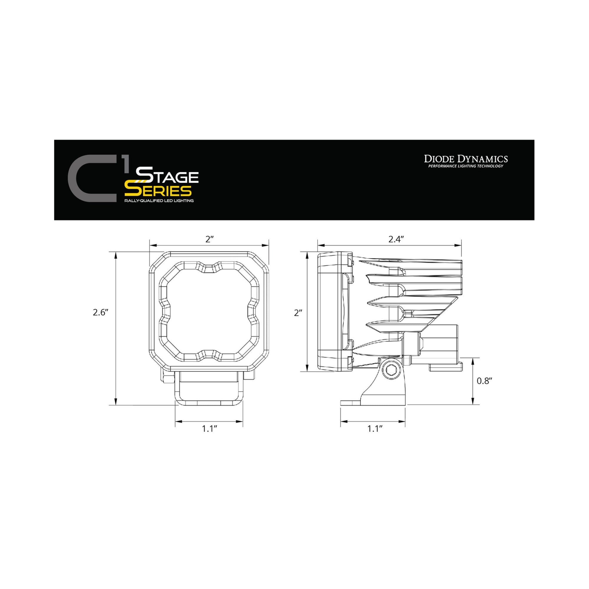 SSC1 White SAE Fog Standard LED Pod (pair)