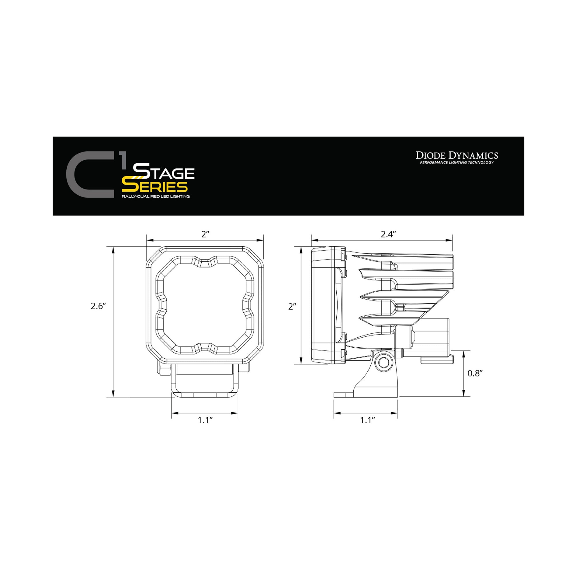 SSC1 White SAE Fog Standard LED Pod (one)