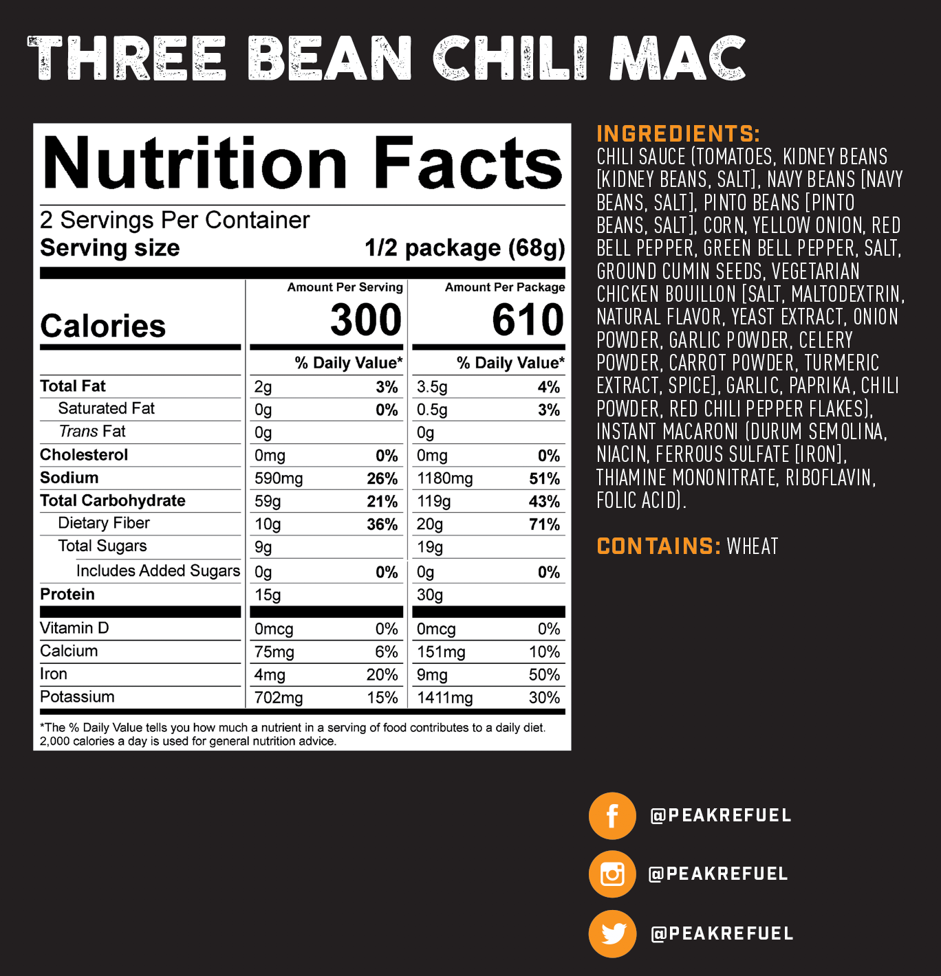 Three Bean Chilli Mac (v)