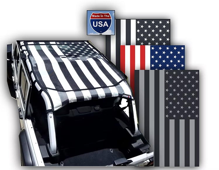 Jeep Wrangler JL American Flag Sun Shade Top