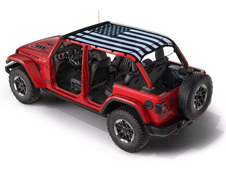 Jeep Wrangler JL American Flag Sun Shade Top