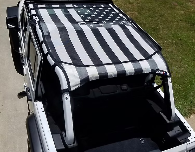 Jeep Wrangler JL American Flag Sun Shade Top