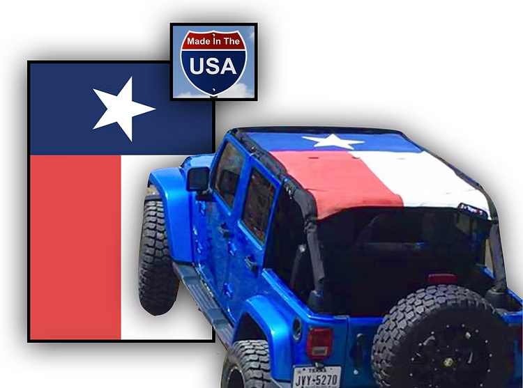 JL 4D or 2D Sun Shade - TEXAS FLAG