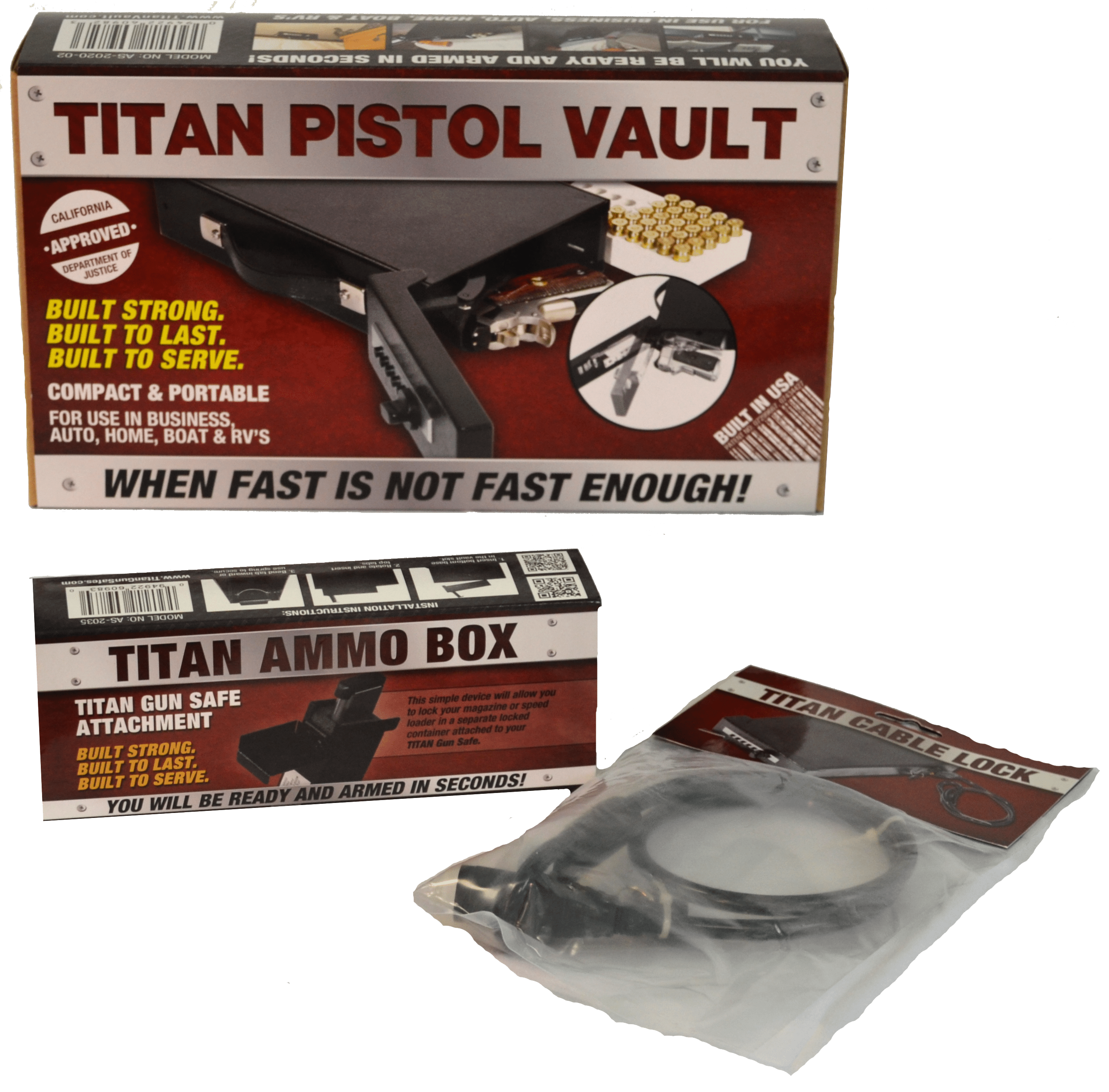 Titan Gun Safe Pistol Vault Bundle "Quick Access Vehicle Handgun Safe"